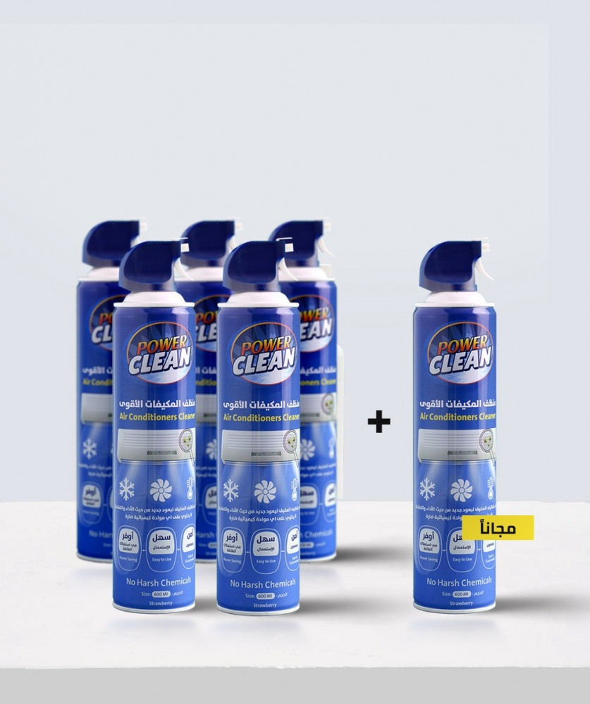 6 عبوات بور كلين منظف مكيفات 600 مل Power Clean 600Ml