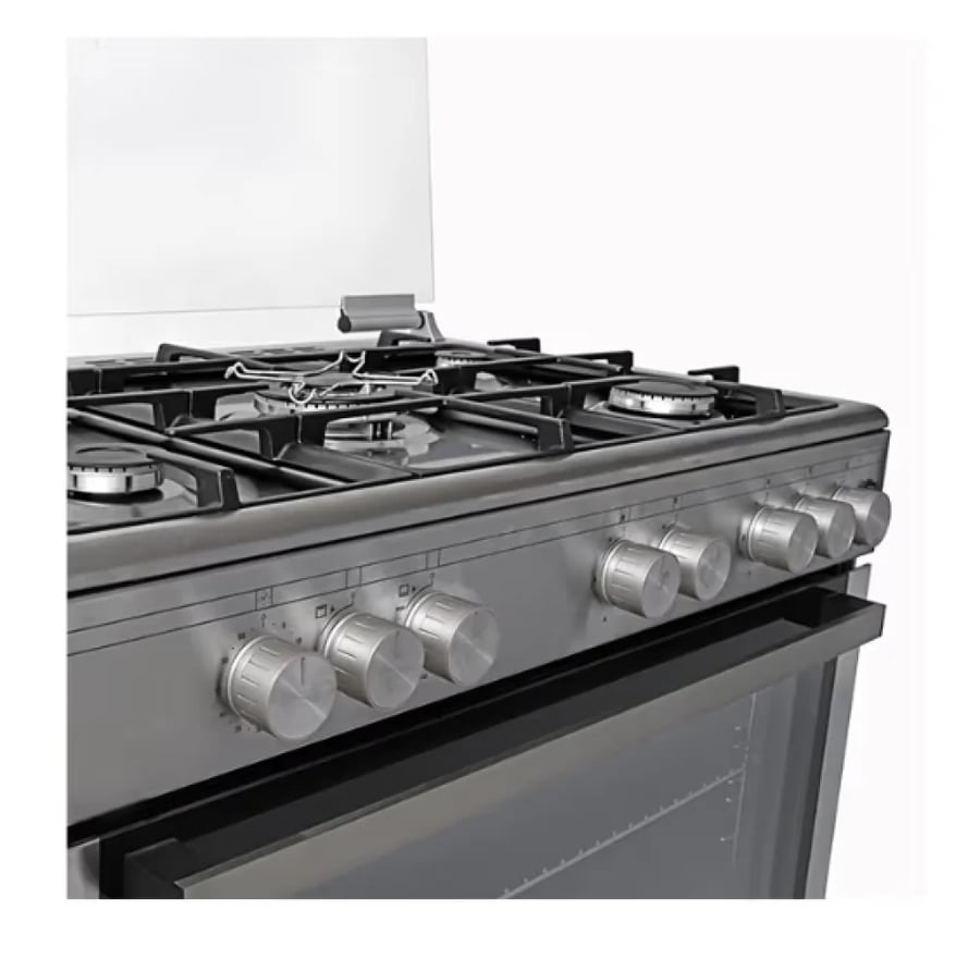 GS9060FGXT  جنرال سوبريم , موقد طبخ غاز , مقاس 90*60 سم, 5 شعلات , امان كامل, شواية, مروحة تيربو , ستيل , تركيا