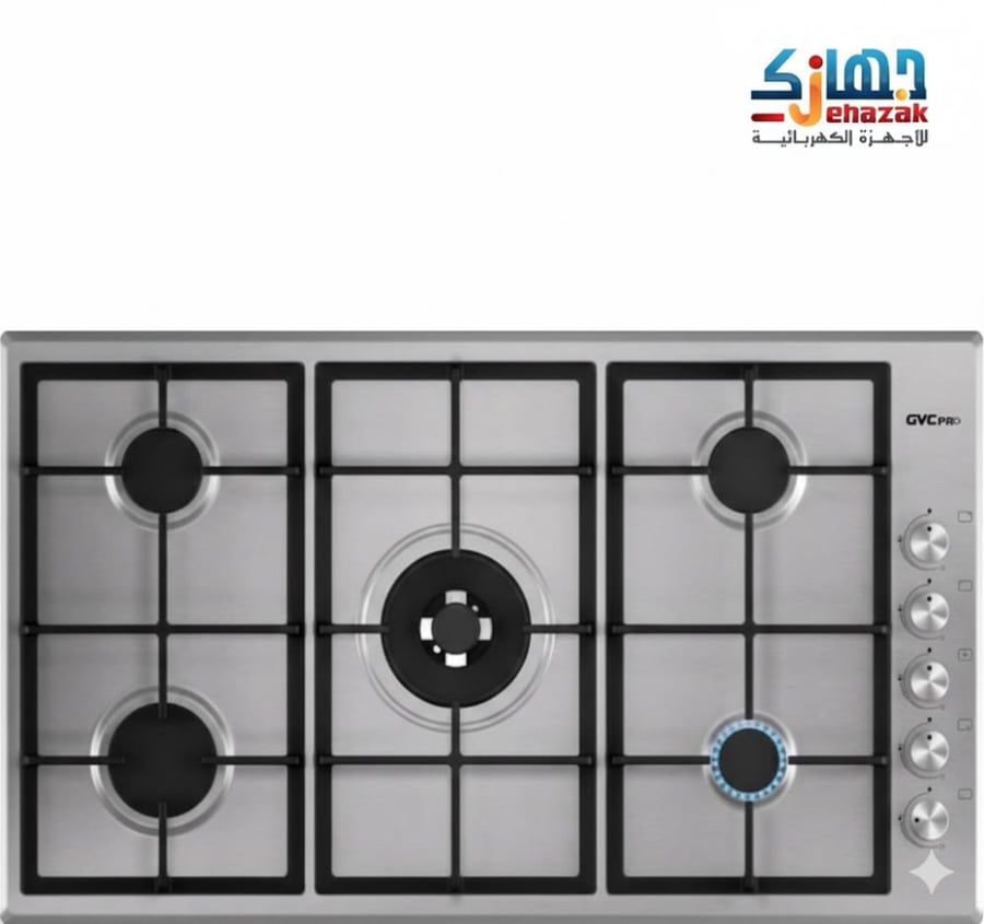 سطح غاز ايطالي 5عيون 90*60 ايطالي من جي في سي برو - GVBI 90-HBC