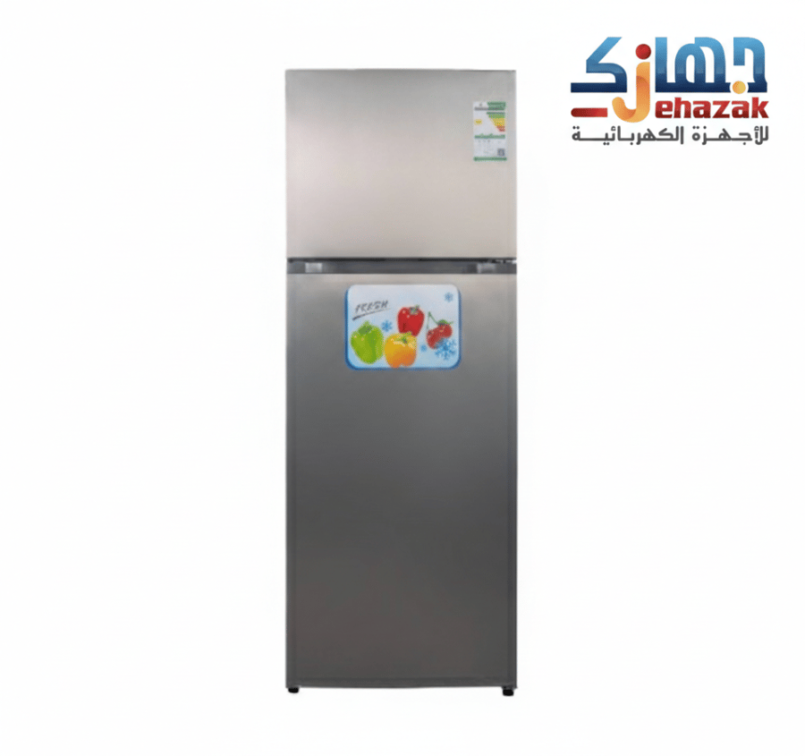 بيسك ثلاجة بابين، مقاس 14.4 قدم بخار، 408 لتر ، صيني، استيل - BRD-500MLS
