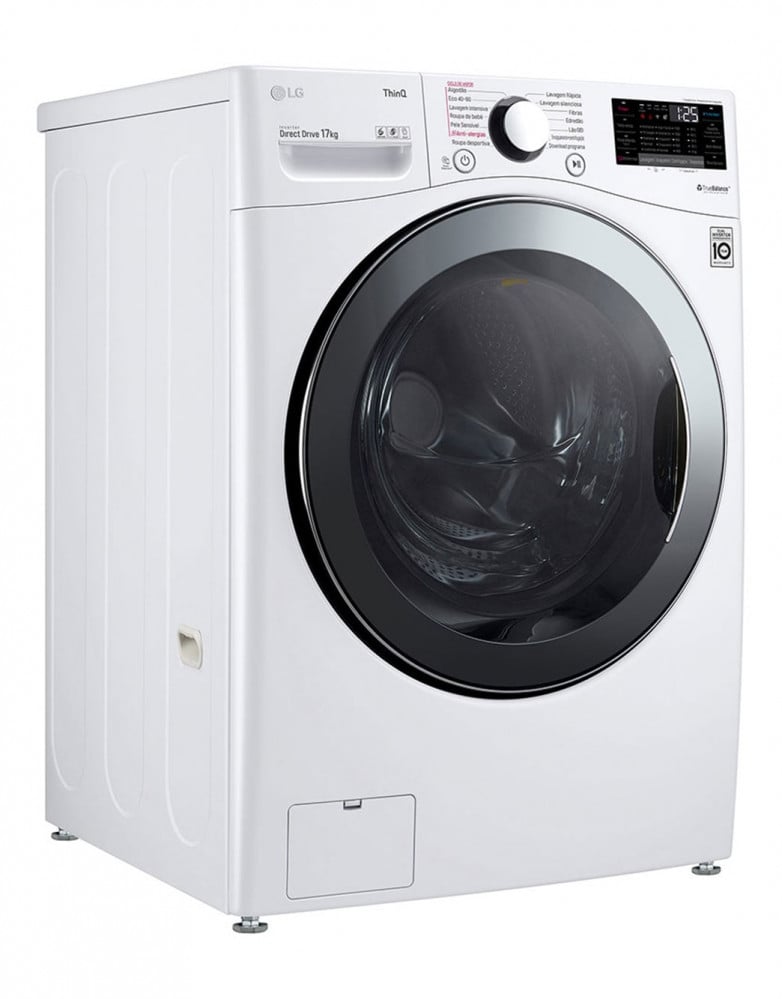 LG front load washing machine 17 kg capacity, white color, ™Steam, adding clothes, DD motor 6 motions, ThinQ™ (Wi-Fi)