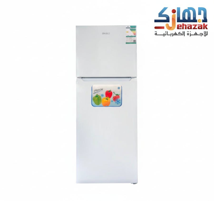 بيسك ثلاجة بابين، مقاس 14.4 قدم بخار، 408 لتر، صيني، ابيض - BRD-500MLW