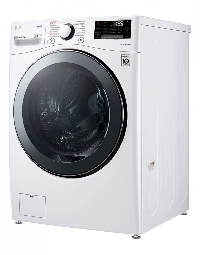 LG front load washing machine 17 kg capacity, white color, ™Steam, adding clothes, DD motor 6 motions, ThinQ™ (Wi-Fi)