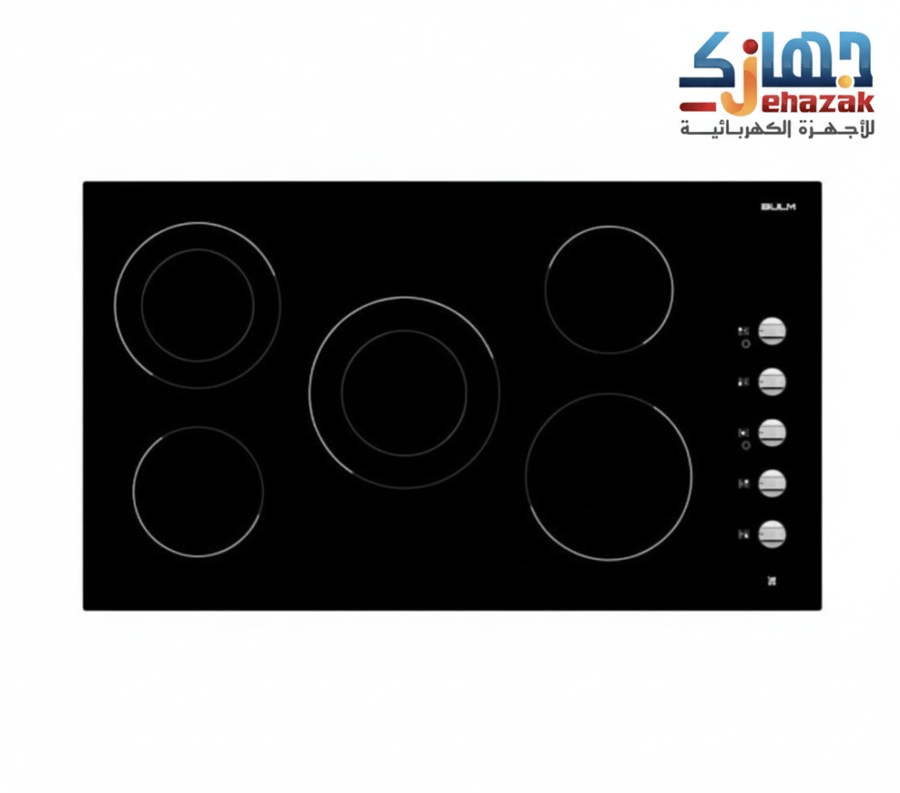 سطح بولم سيراميك 5 عين كهرباء,مفاتيح جانبية عين دبل دائرية EVC915CK