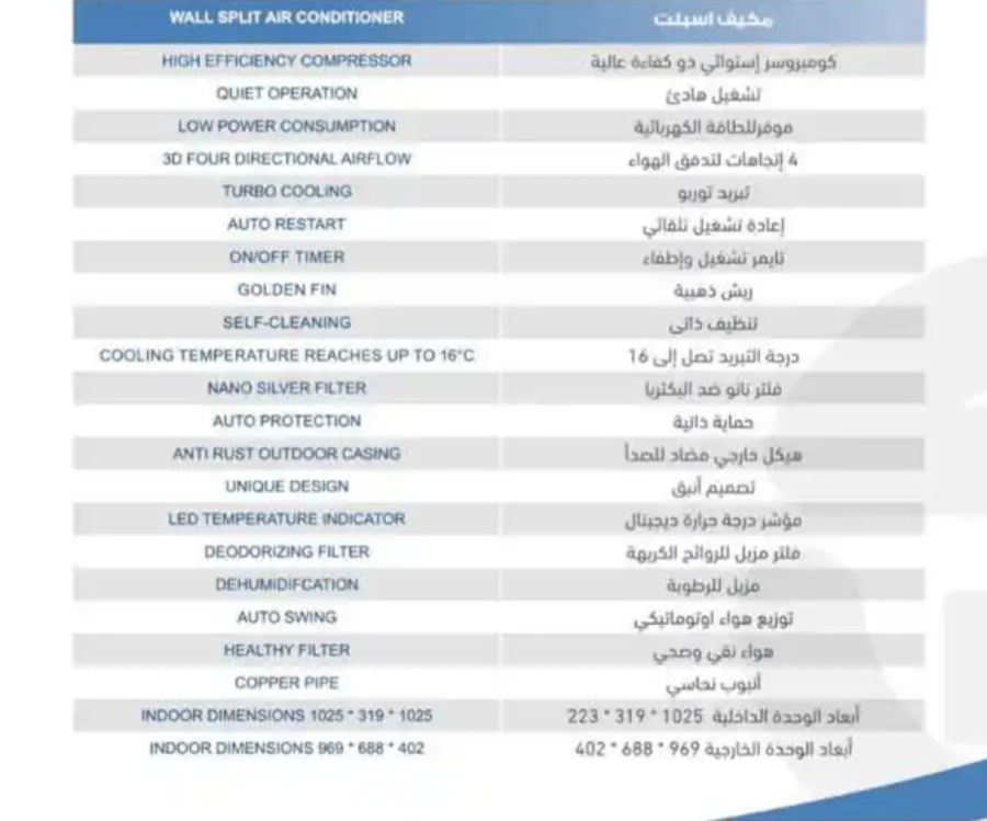 مكيف دانسات سبليت 18000 وحدة، بارد فقط، تنظيف ذاتي، واي فاي - DGS18C