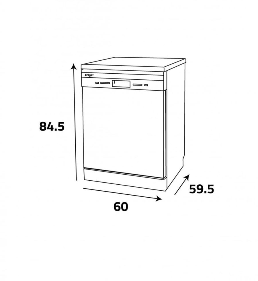 Ariston dishwasher – 10 programs – 15 place settings – Silver