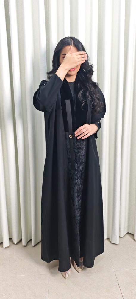 عباية كتان مخمل