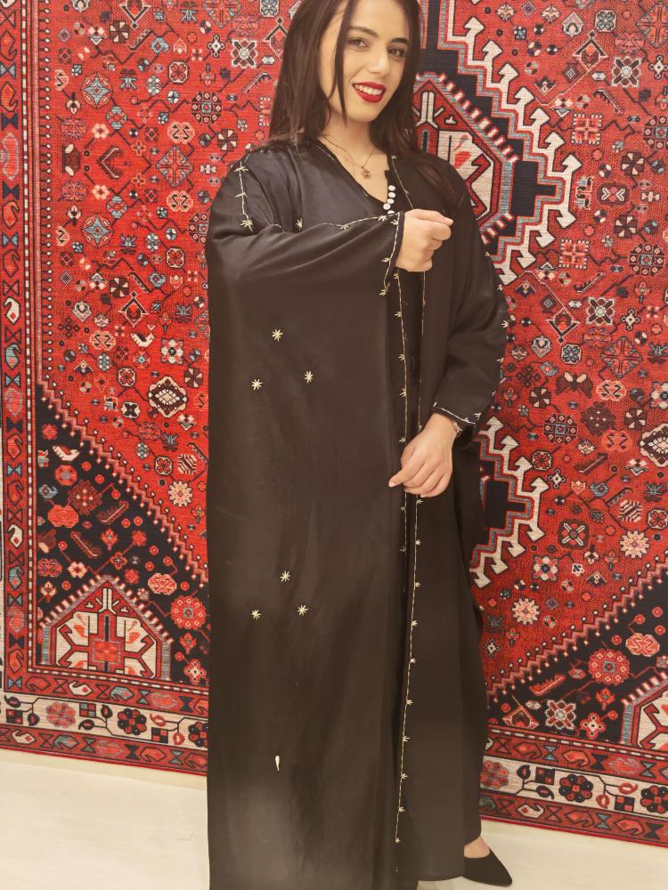 Abaya Bisht embroidery linen fabric