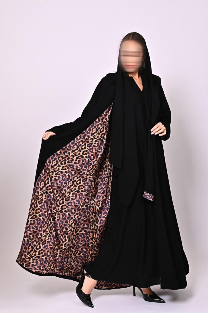 عباية سوداء بليزر سيراميك ببطانة حرير تايقر