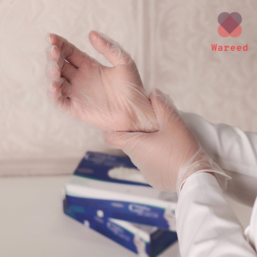 قفازات فينيل بدون بودرة 80حبة مقاس M