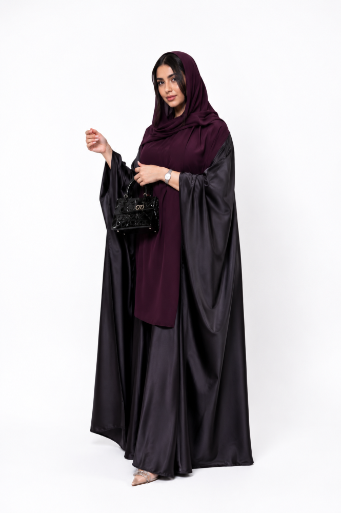 عباية بشت ستان بنفسجي غامق