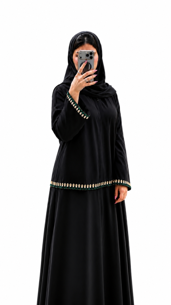 عباية كريستال تركيب يدوي لونين