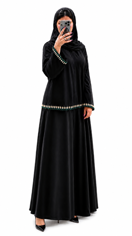 عباية كريستال تركيب يدوي لونين