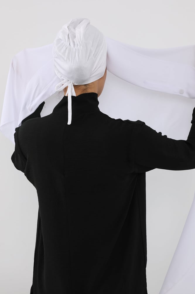 حجاب شيفون جانبي ابيض