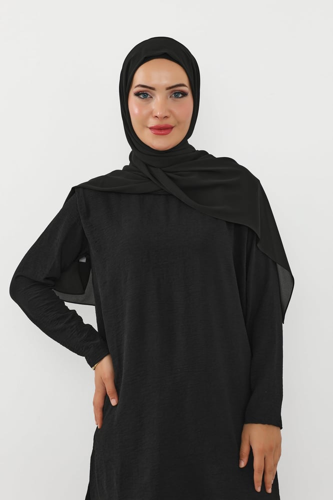 حجاب شيفون اسود مغناطيس