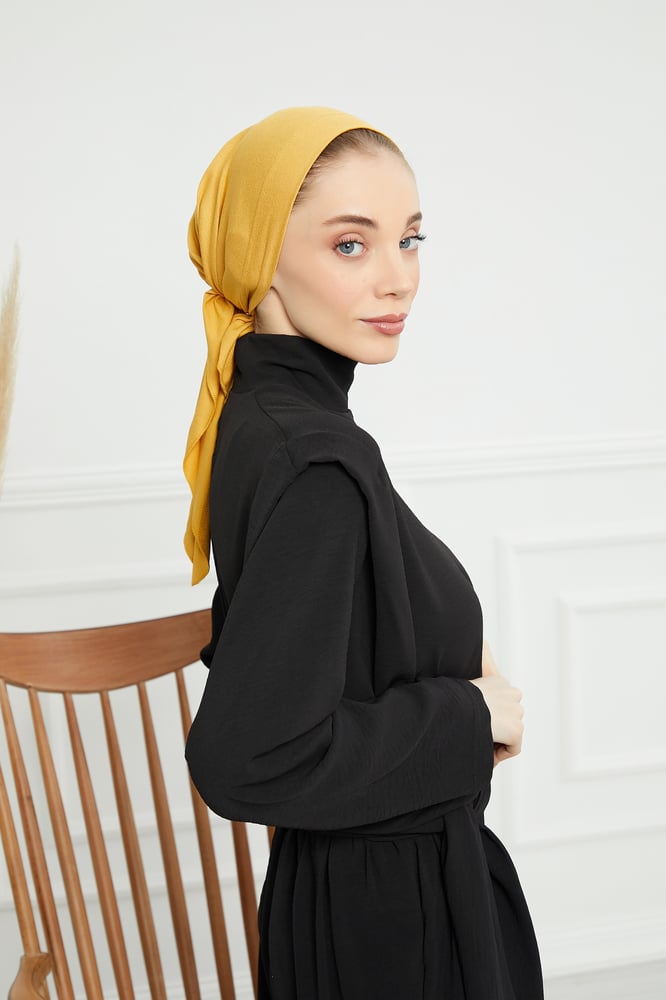 Back tie cotton Turban - yellow