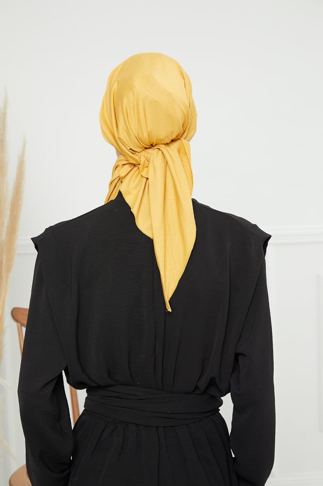 Back tie cotton Turban - yellow