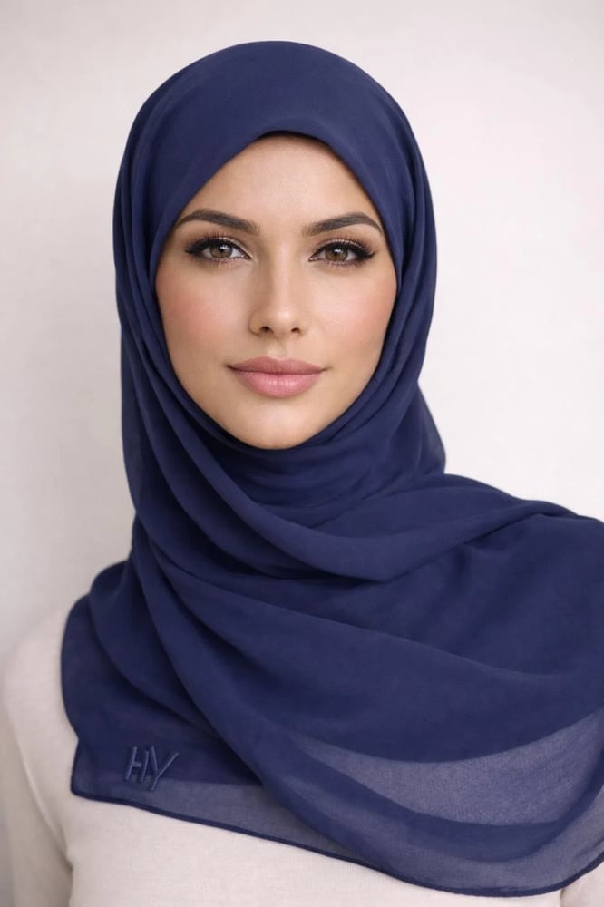 طرحة شيفون كحلي