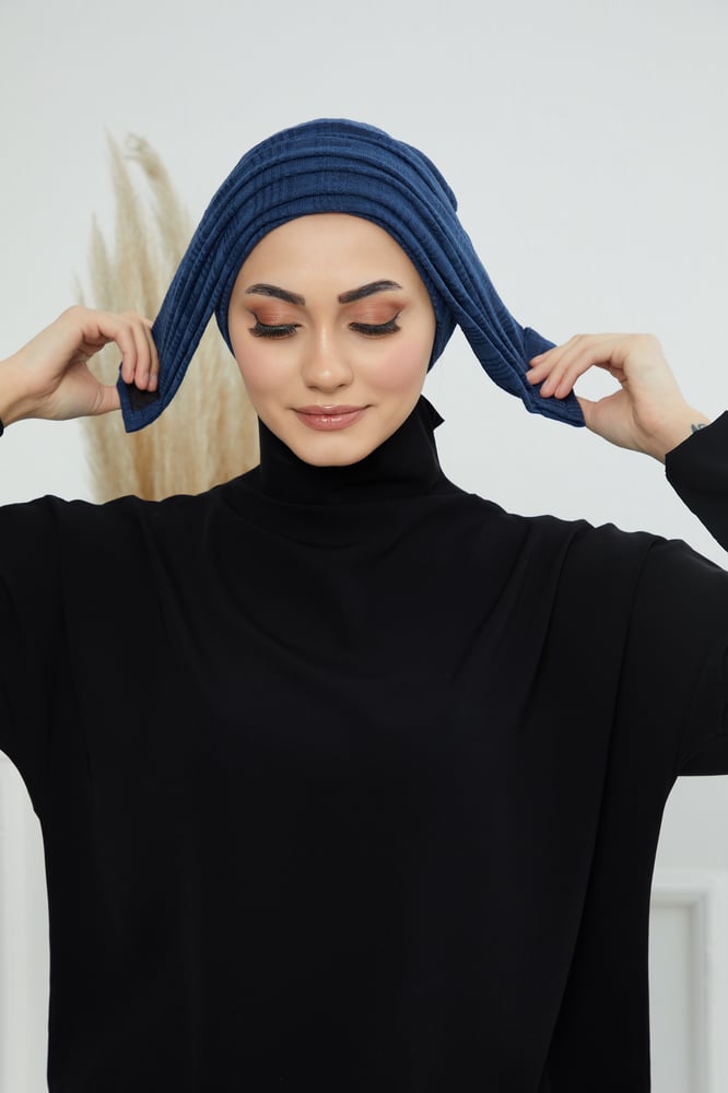 توربان قطعتين لزق - كحلي