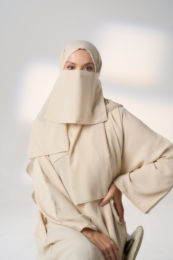 طقم طرحة ولثام - ربط-بيج