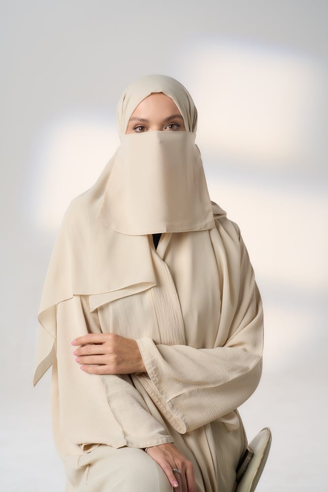 طقم طرحة ولثام - ربط-بيج