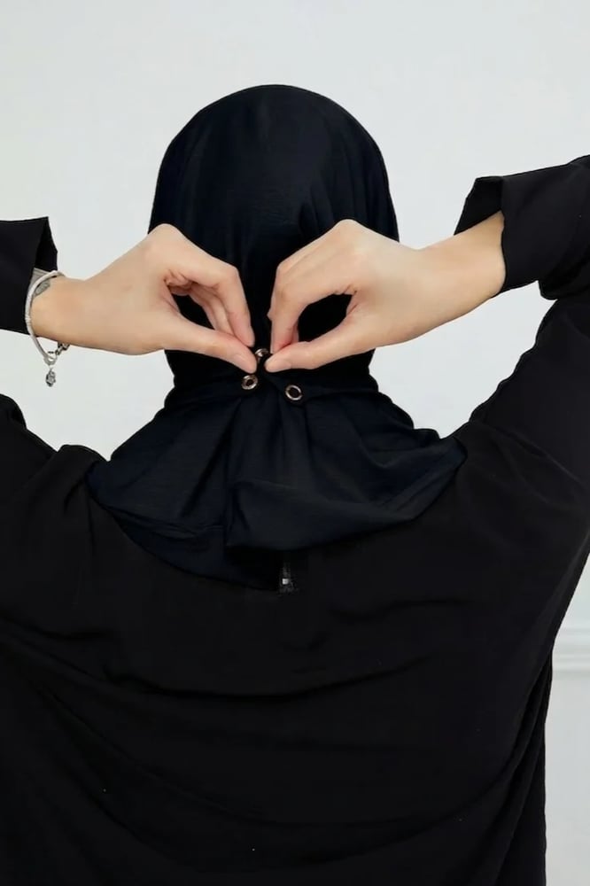 Double Stretch Cap Hijab- black