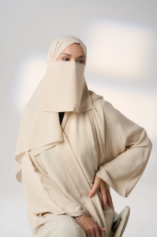 طقم طرحة ولثام - ربط-بيج