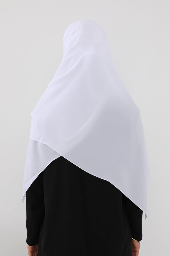 حجاب شيفون جانبي ابيض