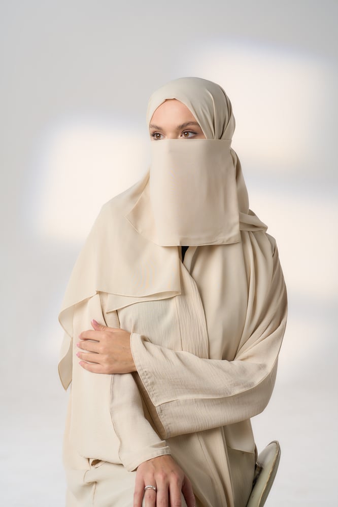طقم طرحة ولثام - ربط-بيج