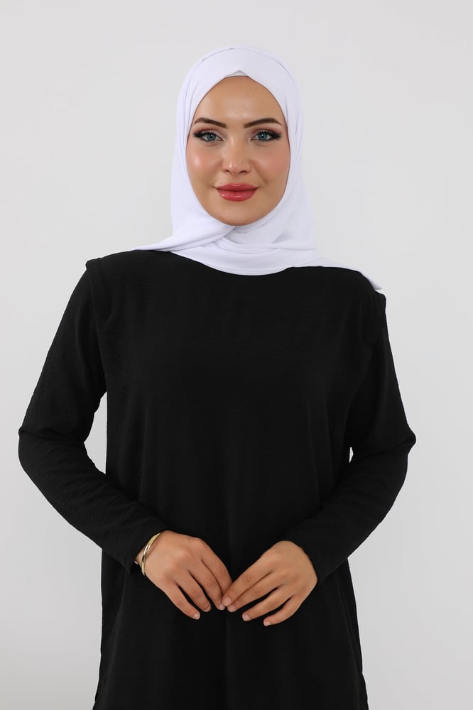 حجاب شيفون جانبي ابيض