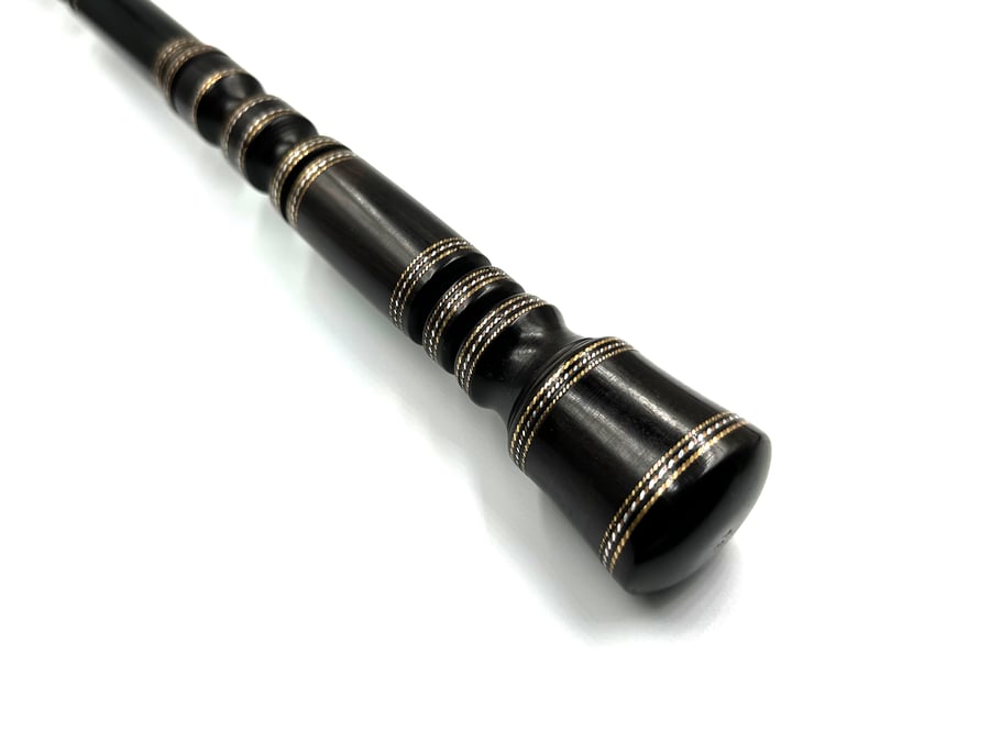 عصى ضباطية من خشب الابنوس مطعمة بالنحاس والفضة Swagger Stick