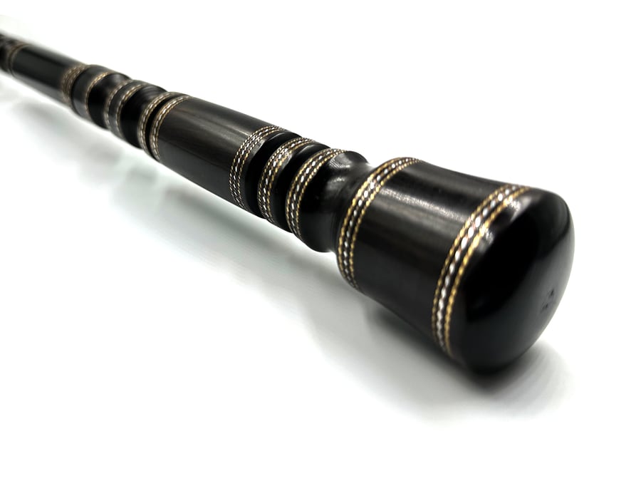 عصى ضباطية من خشب الابنوس مطعمة بالنحاس والفضة Swagger Stick