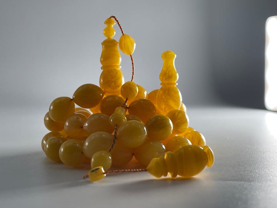 سبحة مستكة من تواير معرقة صب قديم خراطة خليل تاليندز rosary