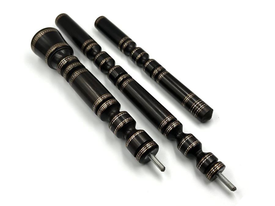 عصى ضباطية من خشب الابنوس مطعمة بالنحاس والفضة Swagger Stick