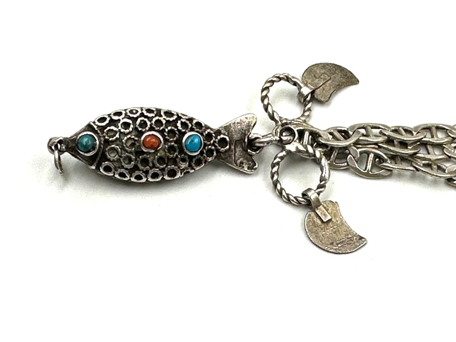 شرابات حلبية فضة قديمة مطعمة فضة و مرجان rosary puskulleri