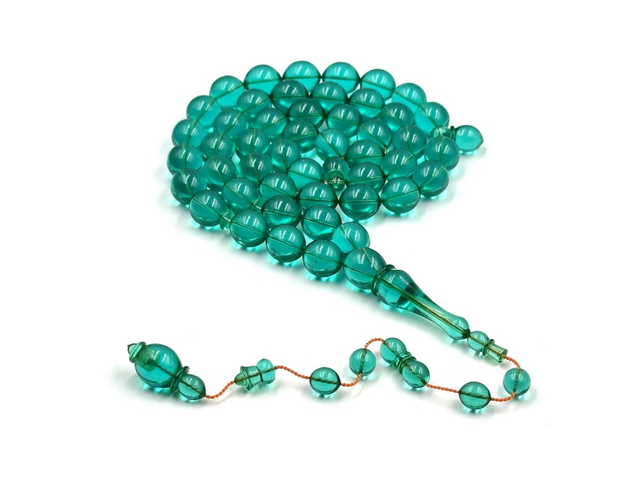 سبحة اكوامارين من عصي شفافة الماني صب قديم خراطة عبدالكريم موسى rosary