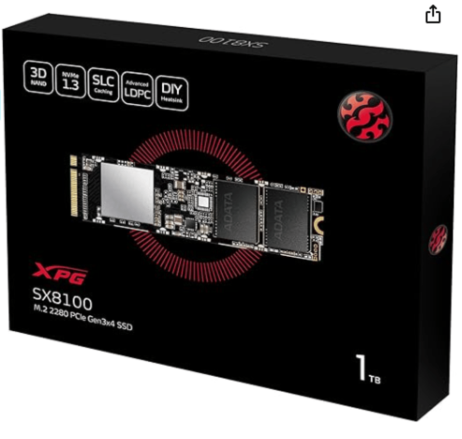 XPG 1TB M.2 2280 SX8100 | ذاكرة تخزين داخلية اكس بي جي