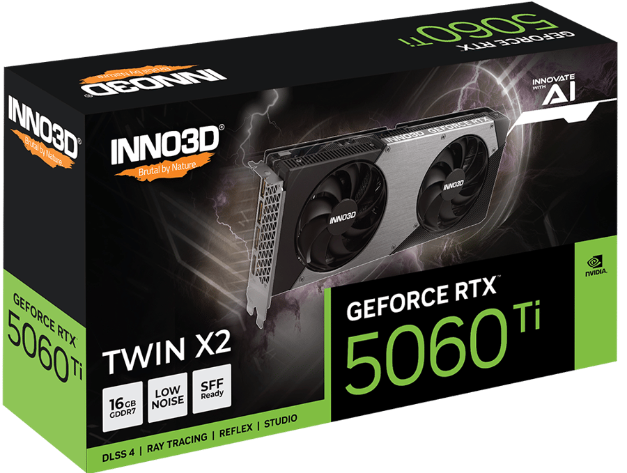 كرت شاشة INNO3D GeForce RTX 5060 Ti Twin 16GB