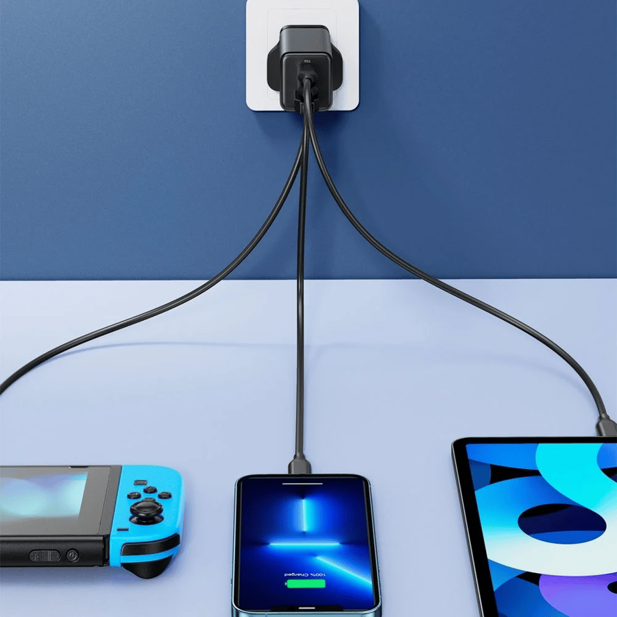 شاحن منزلي راف باور 65 واط - منفذين PD + منفذ USB