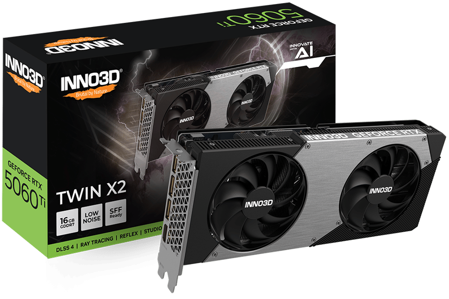 كرت شاشة INNO3D GeForce RTX 5060 Ti Twin 16GB