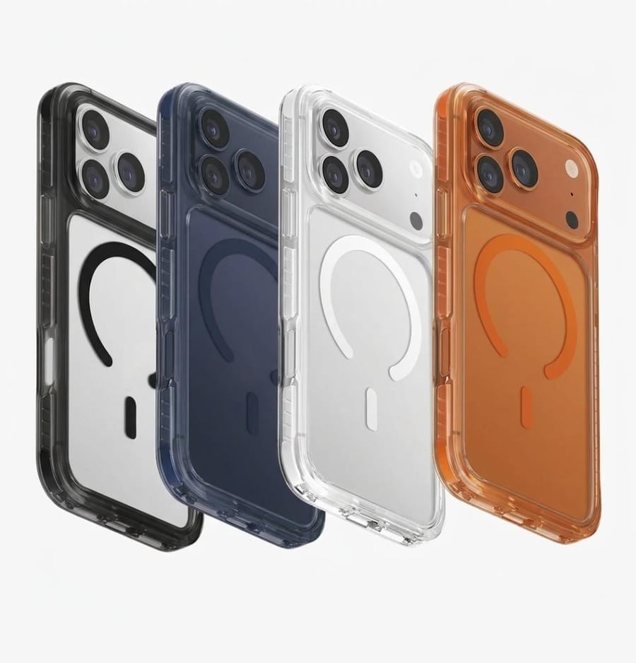 iPhone 17 Pro Max case, safe, unicorn hybrid life pro extreme - transparent orange