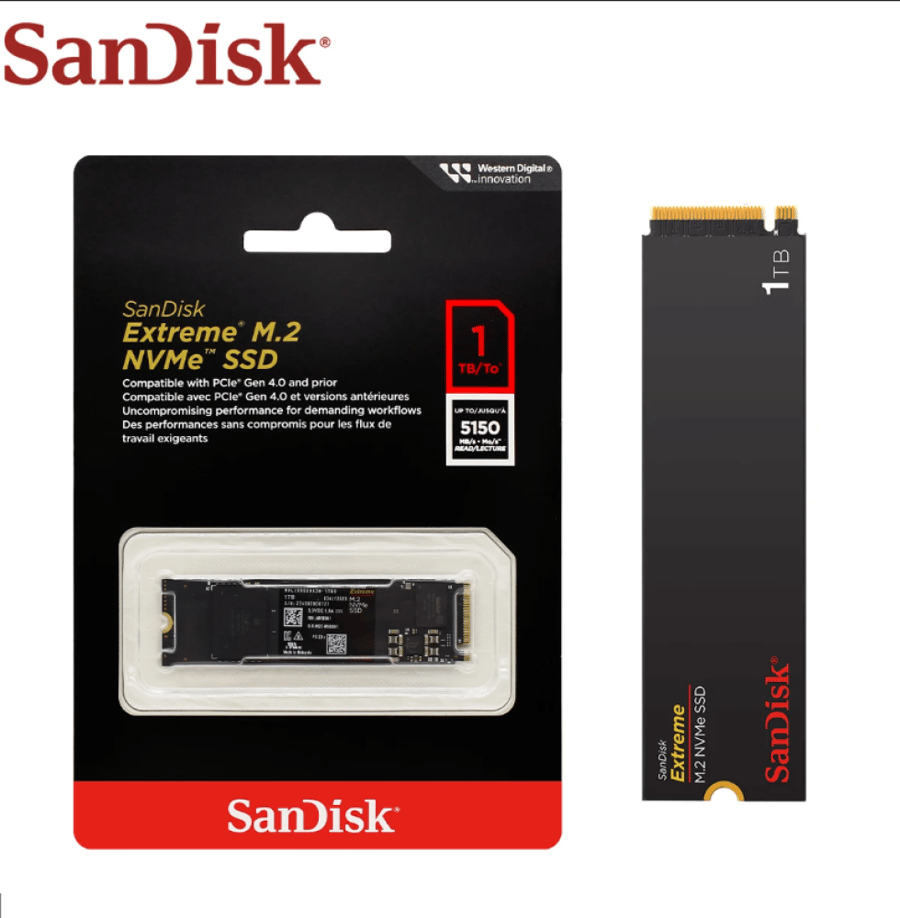 Sandisk Extreme 1TB M.2 2280 NVMe 5150MB/s | ذاكرة تخزين داخلية سان ديسك