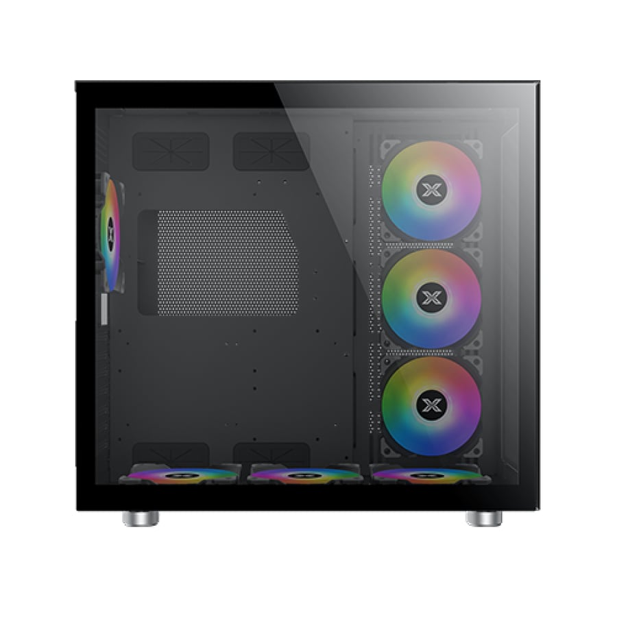 كيس ألعاب XIGMATEK بزجاج أمامي وجانبي وإضاءة RGB - أسود