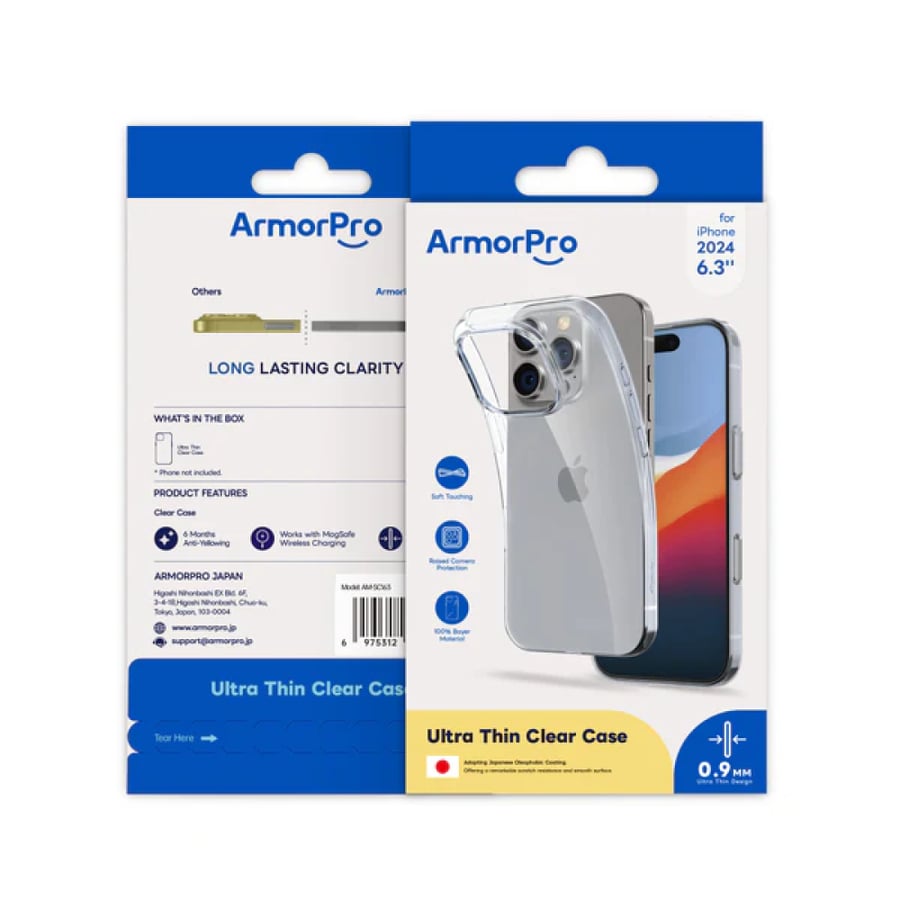 Armor Pro - Slim protective cover TPU for iPhone 16 - transparent