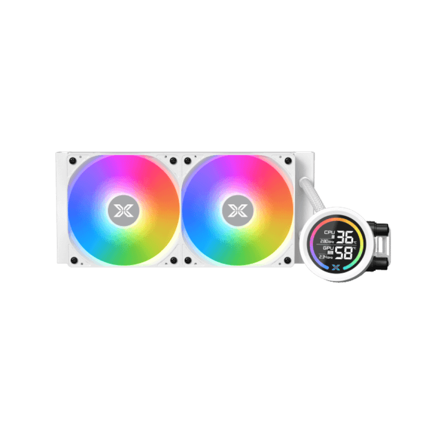 Xigmatek LK 240 Digital LCD Screen 240mm White | مبرد مائي احترافي زيقماتيك 240مم لون أبيض