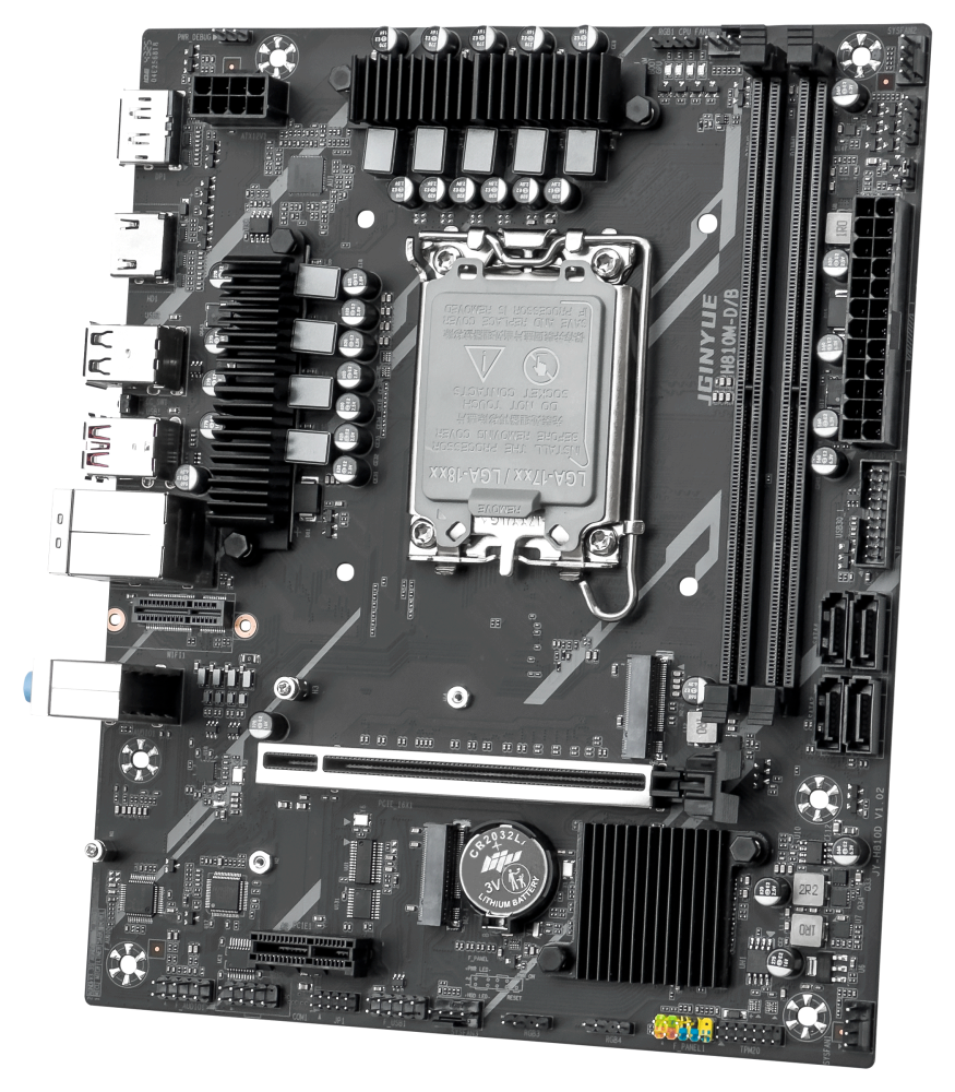 لوحة أم JGINYUE سوداء — Intel H810 · LGA 1851 · DDR5 · mATX
