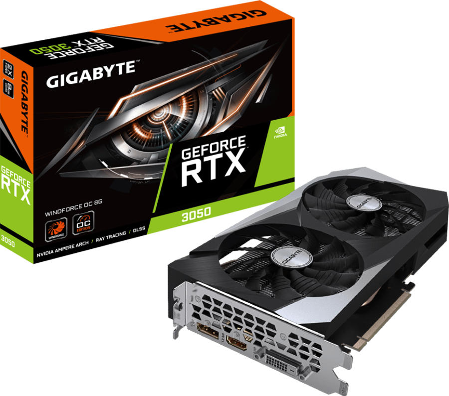 كرت شاشة GIGABYTE GeForce RTX 3050 سعة 8 جيجا GDDR6 بتبريد WINDFORCE