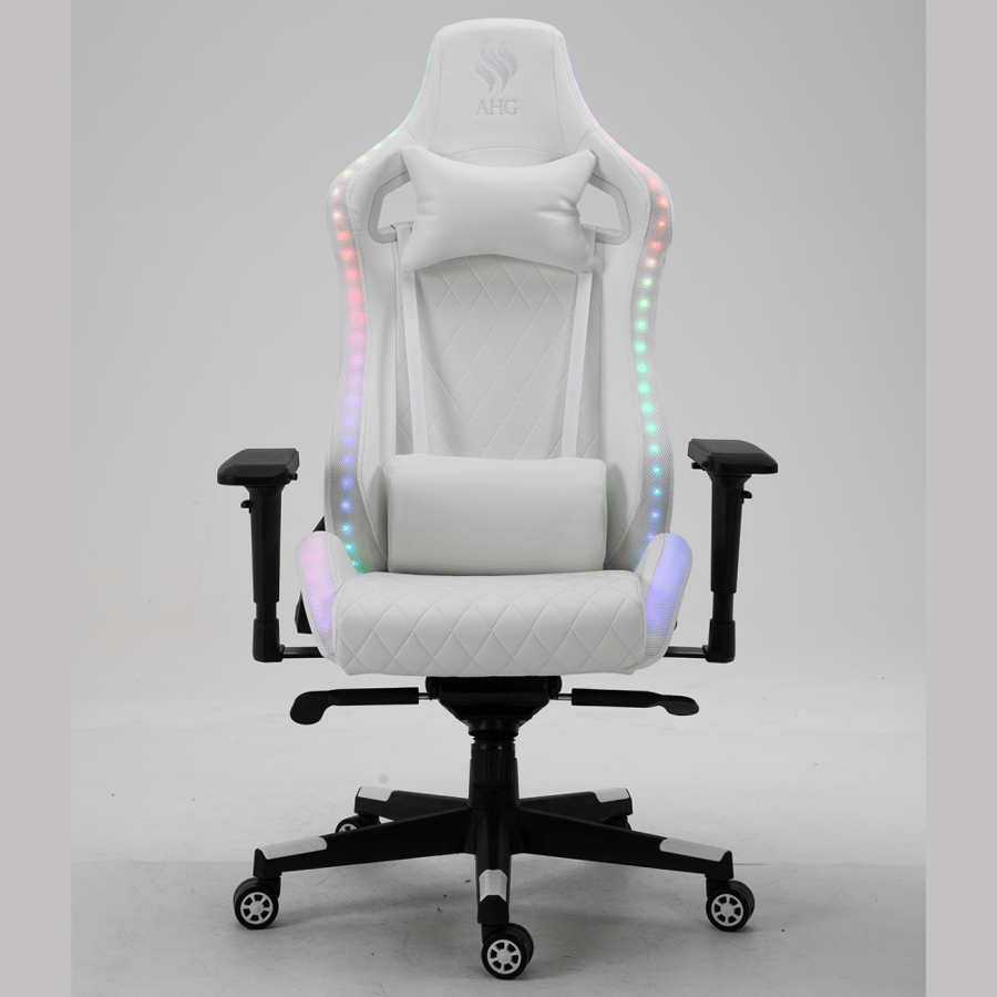 كرسي قيمنق AHG - ابيض مع إضاءة RGB