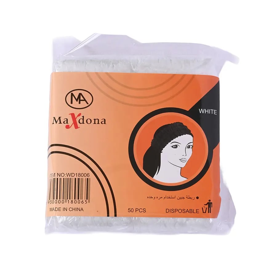 ربطة جبين شعر بيضاء للاستعمال الواحد Max Dona WD18006