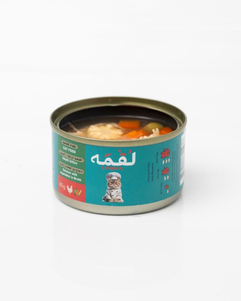 لقمه طعام رطب دجاج مع الخضار بالمرق 85 g